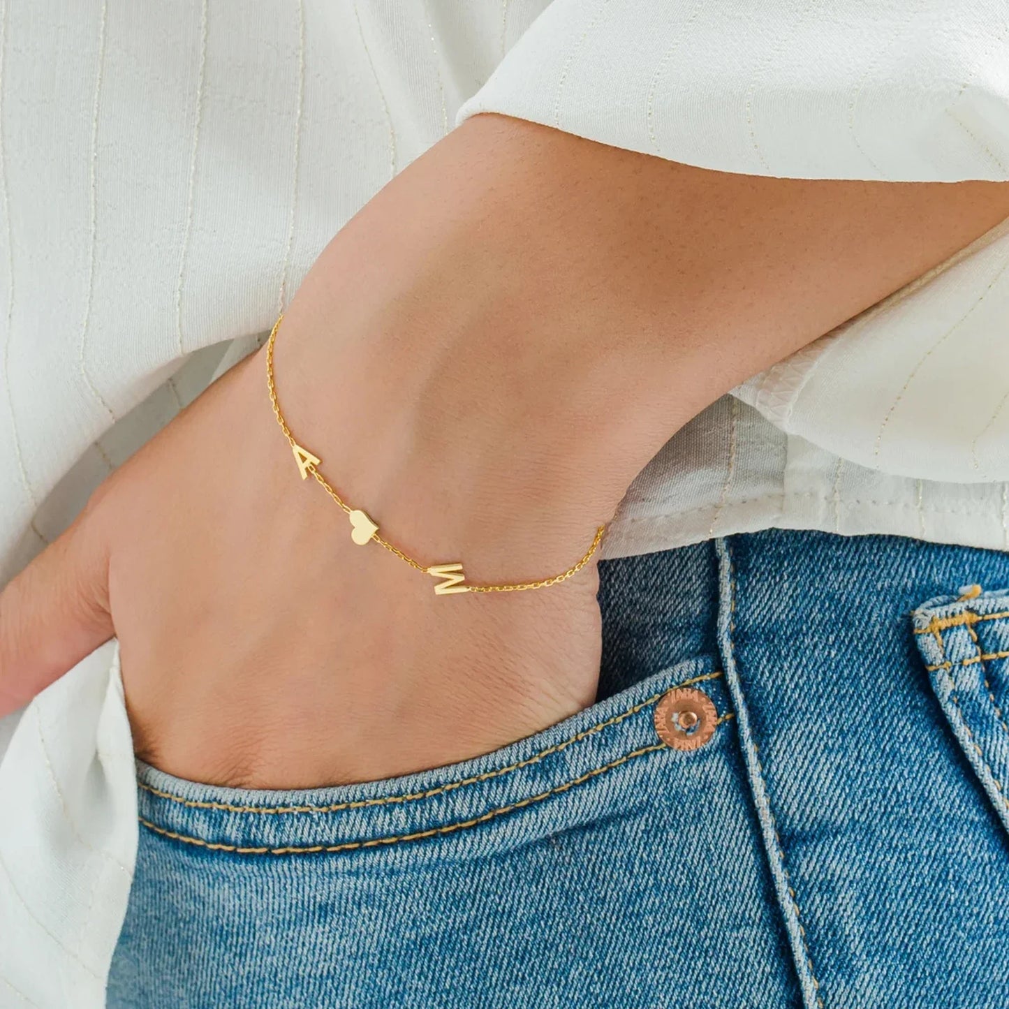 Lemegeton Customized Initial Bracelet with Symbol A-Z Letters Bracelets Stainless Steel Jewelry for Mom Mama Personalized Gifts