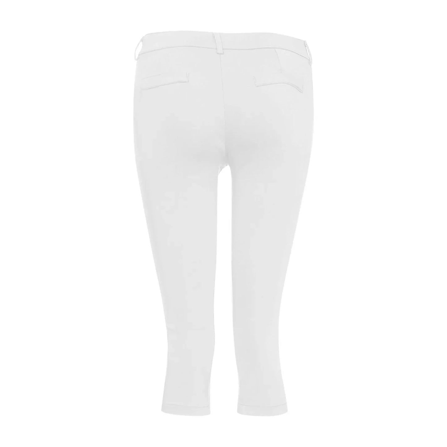 Women's Slim Fit Casual Solid Color Button Pocket Capris For Women