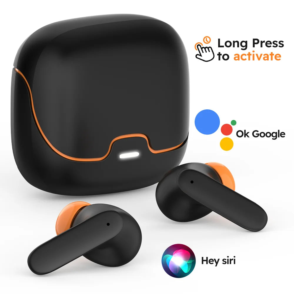 Bluetooth 5.4 TWS Wireless Bluetooth Earphones, Ultra-low Latency Dual Microphone Noise Cancelling.