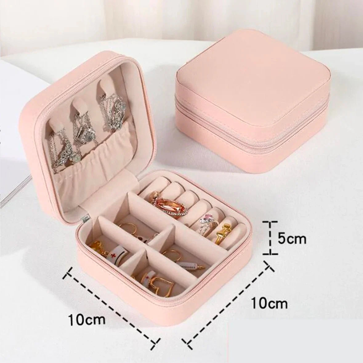 1PC Storage Box PU Jewelry  Anti-oxidation Necklace Ear Ring Ear Stud Pendant Jewelry Box Large Capacity Portable Jewelry Box