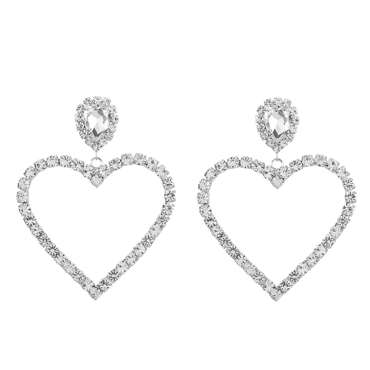 New Fashion women's Color Matching Big Rhinestone Love Heart-shaped Star Drop Earrings women's Jewelry Temperament Accessories