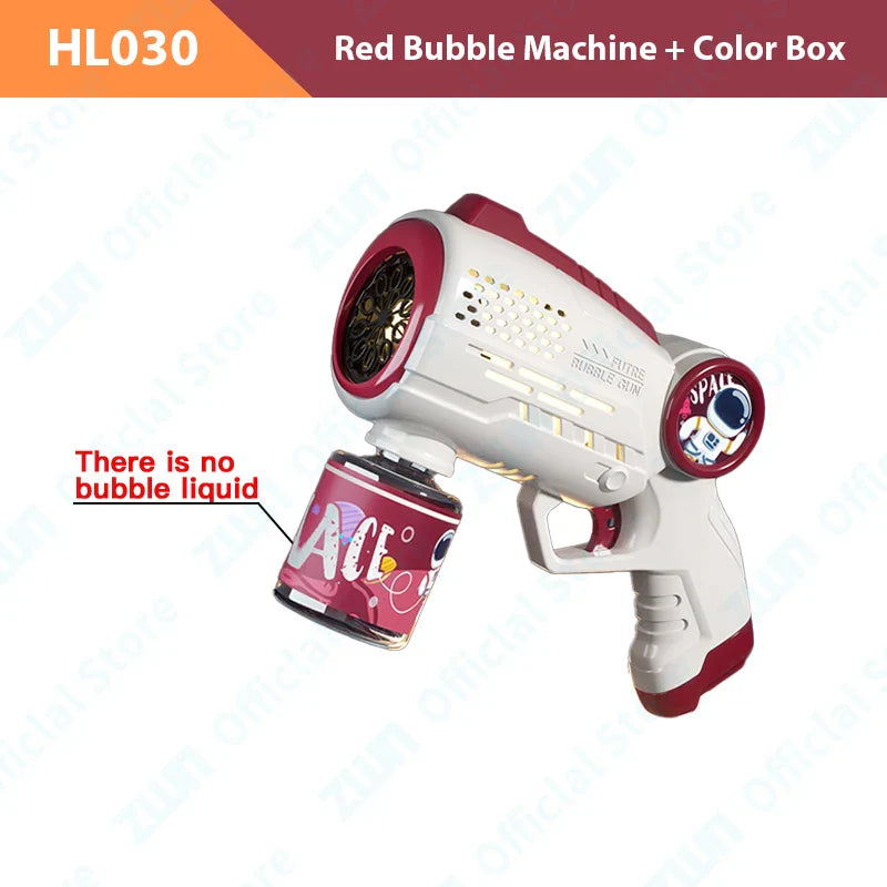 Children Handheld Bubble Gun Toy for Kids Gifts Astronaut Fully Automatic Bubble Machine Bubbles Gun Outdoor Wedding Party Toys