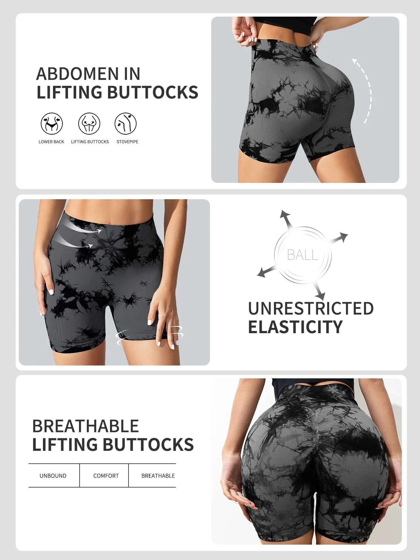 Tie Dye Seamless Leggings for Women High Waist Yoga Pants Scrunch Butt Lifting Elastic Tights Wide Waistband Sports Leggings