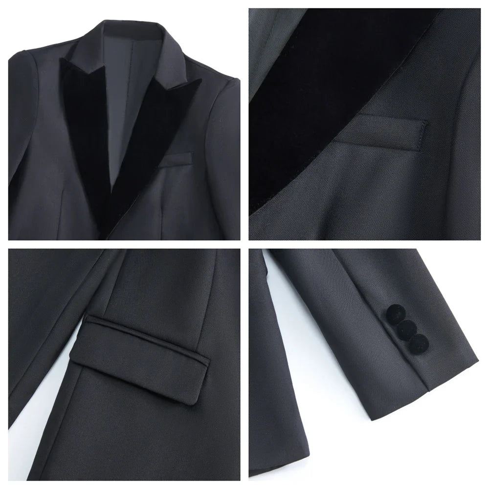 2025 New Kids Suit Set, 4 Pieces Formal  Suits for Boys, Jacket, Vest, Pants, Bowtie Velvet Collar.