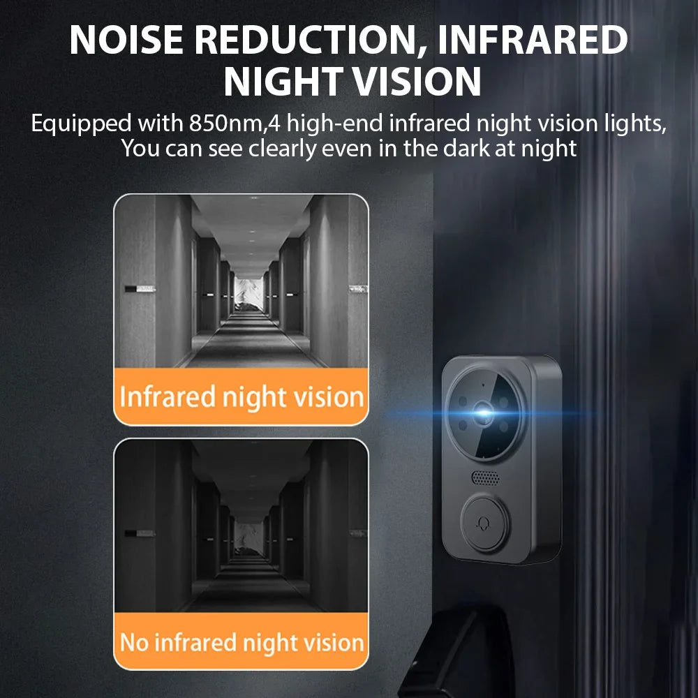 4.3'' IPS Screen 2.4G Wireless Visual Intercom Doorbell with Screen Smart High-definition Video Monitoring Two-Way Intercom
