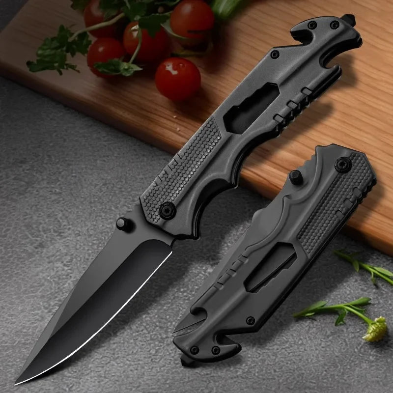 Steel Handle Stainless Steel Multi functional Folding Knife High Hardness Folding Knife Outdoor small Fruit knife