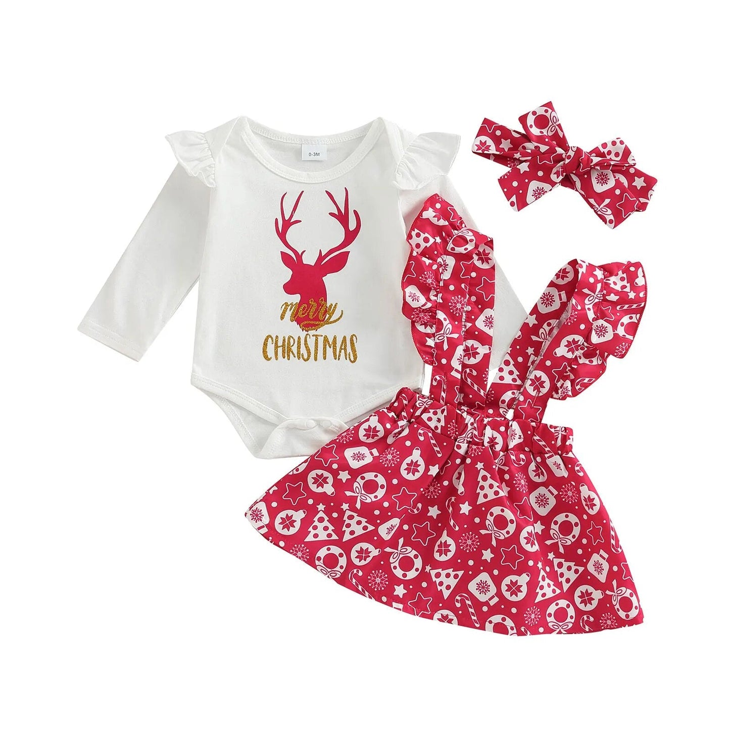 Newborn Baby Girl Kid Long Sleeve Top Skirt Dress Shorts Outfit my first christmas girl Clothes 0-24M