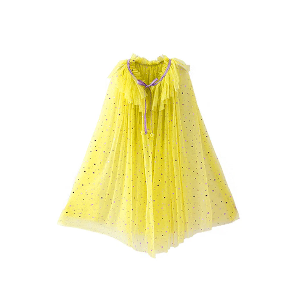 Halloween Girls Princess Belle Dress Up Evening Party Yellow Shoulderless Elegant Long Dresses Beauty Beast Fairy Costume Wig