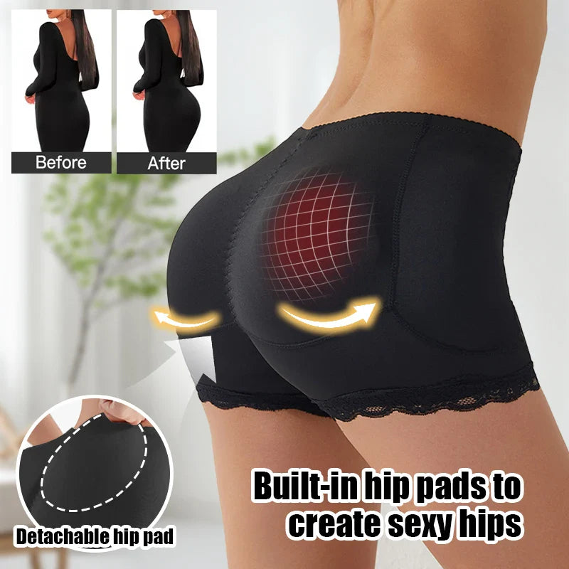 Body Shaper Women Shapewear Fake Butt Panties, Hourglass Control Padded Booty Enhancer.