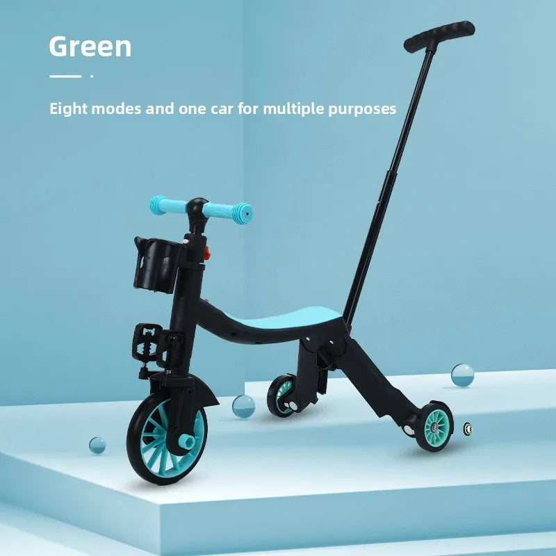 Multifunction Kick Scooter Adjustable  Boys, Girls Cycling  Push Handle Pedal 3 in 1