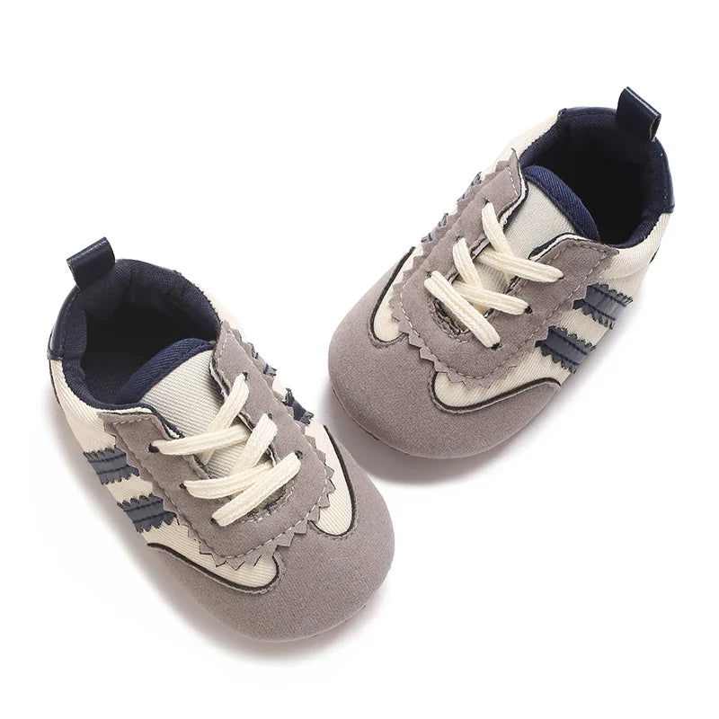 Fashion Color Blocking Lace Up Casual Shoes Spring And Autumn Baby Casual Shoes 0-18 Months Flat Shoes Baby Walking Shoes