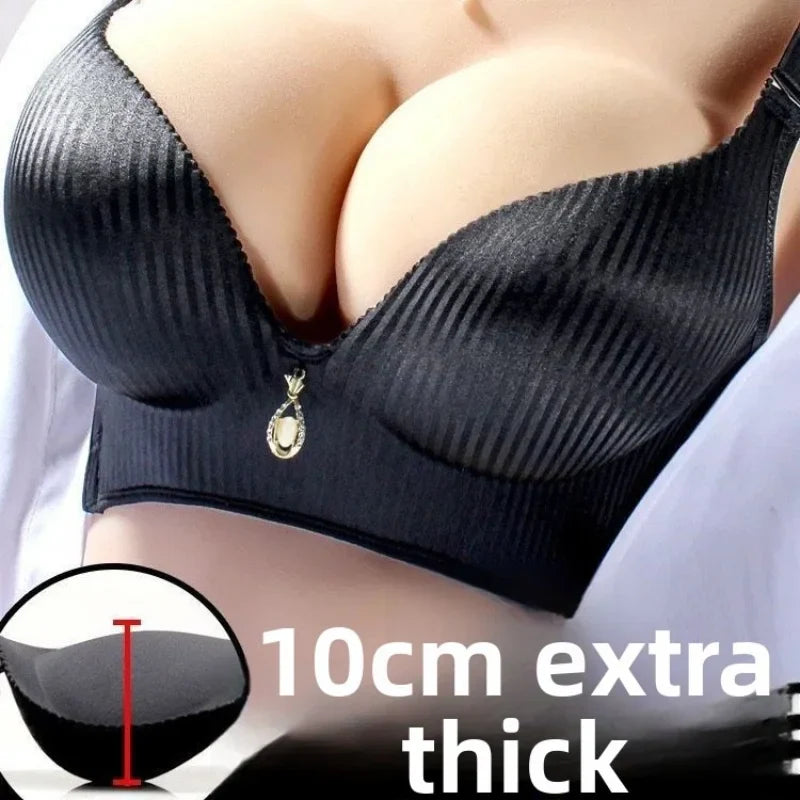 Sexy Wireless Push Up Bra, No Steel Ring Seamless Adjustable Straps.