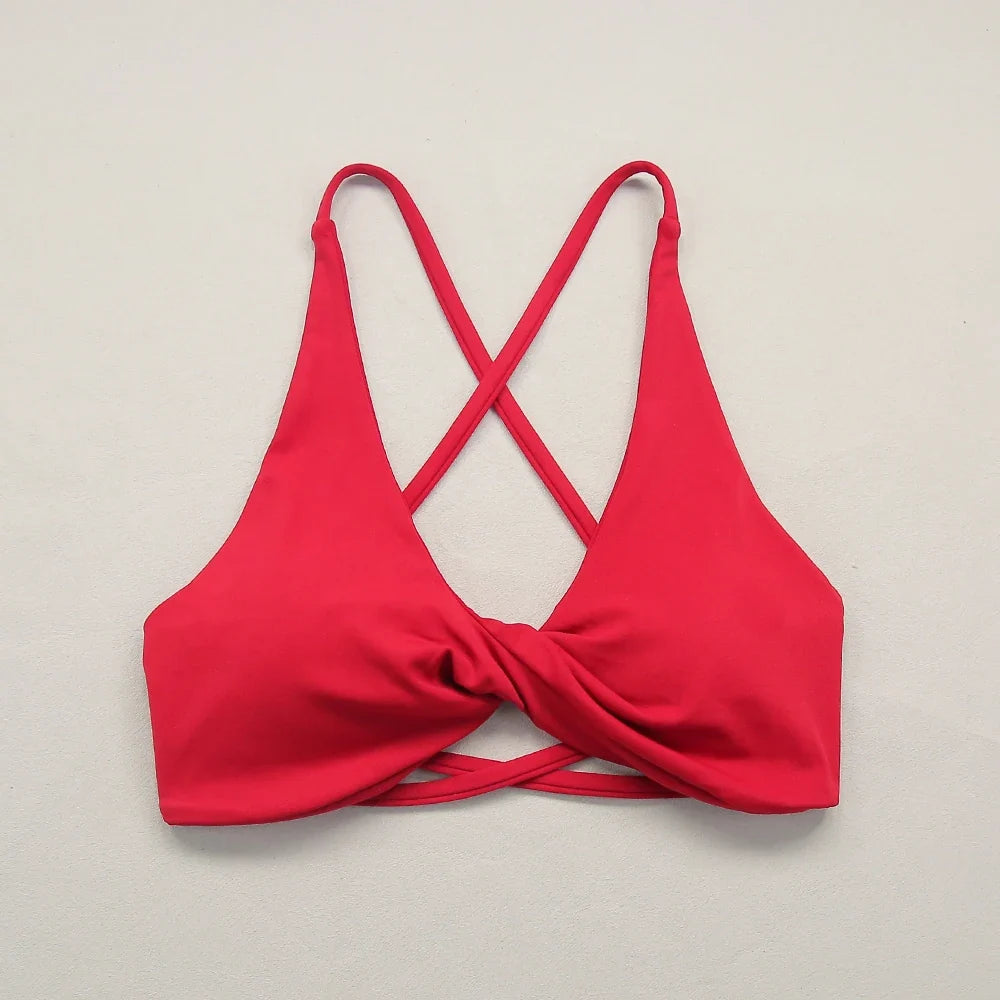 Sexy Slim Shoulder Straps Somfortable High Stretch Sports Underwear Gym Workout Breathable Detachable Yoga Bra