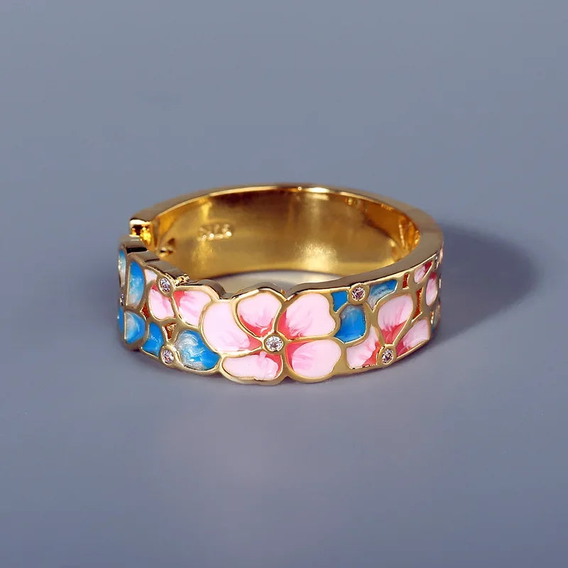 2024 New Silver Rings for Women Creative Handmade Enamel Craft Women's Rings 925 Silver Women's Party Jewelry Epoxy Craft