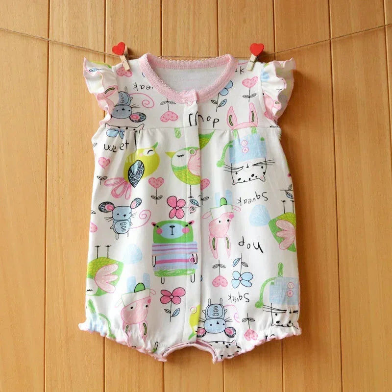 3-18 Month Baby Summer Clothes Rompers Girls Overalls Short Sleeve