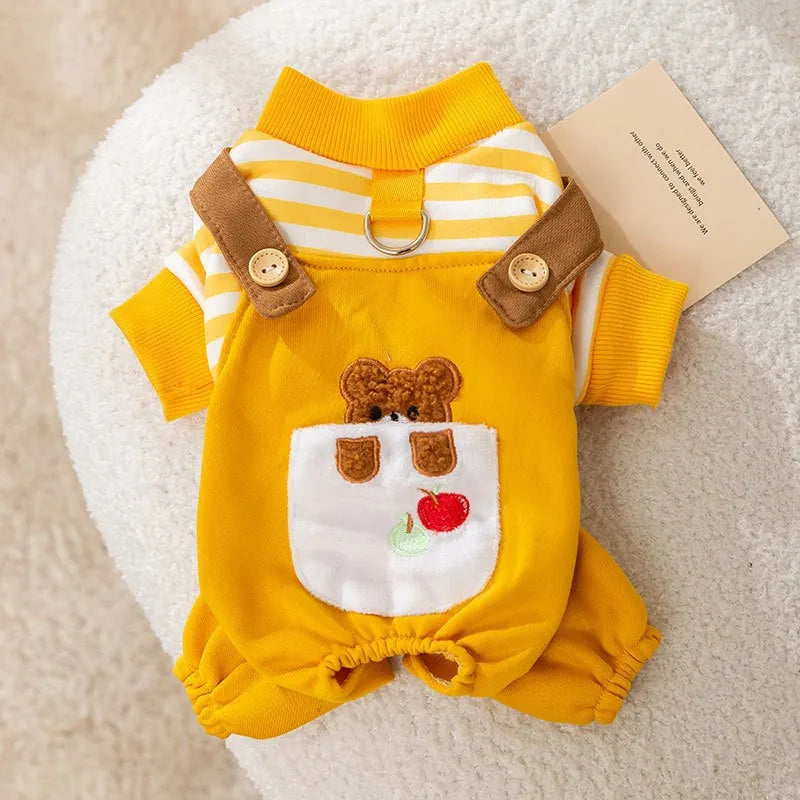 New Luxury Dog Clothes Puppy Costume Striped Jumpsuit Pet Clothes for Dog Sweatshirt Chihuahua French Bulldog Romper