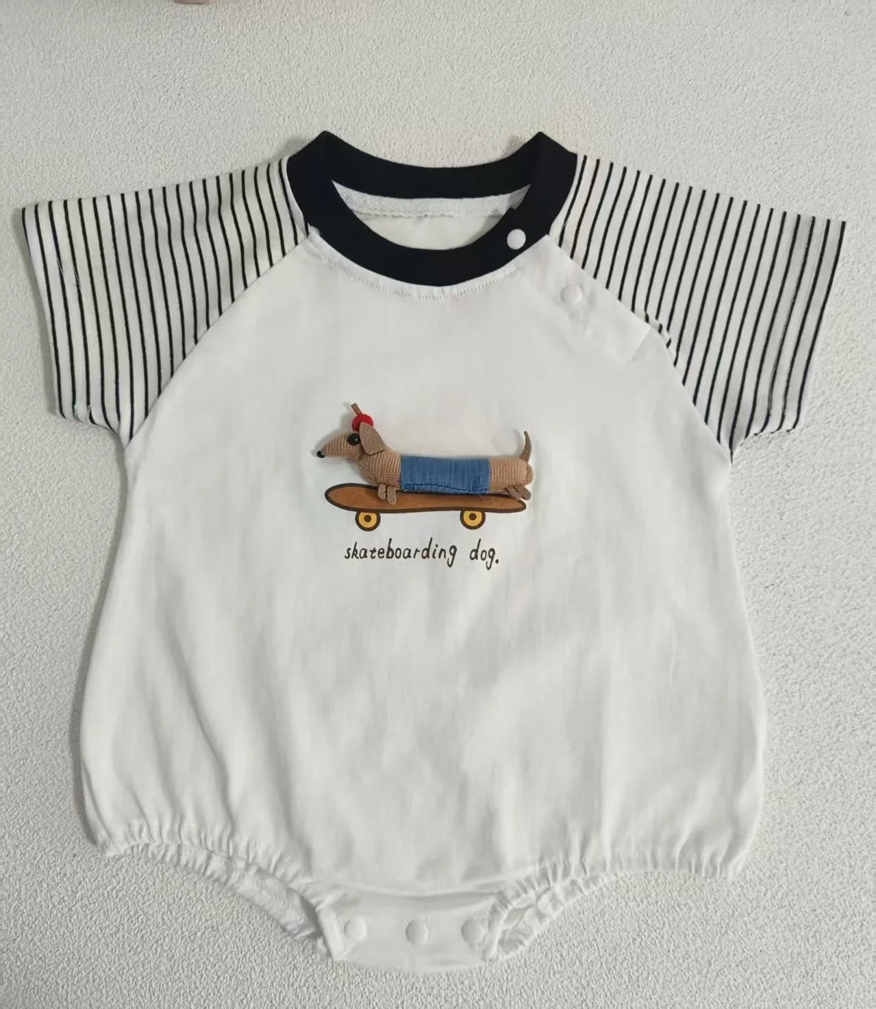 New Summer Newborn Baby Cotton Bodysuit Striped Short Sleeves Onesie 0-2Y Infant Cartoon Baby Boys Girls Jumpsuit