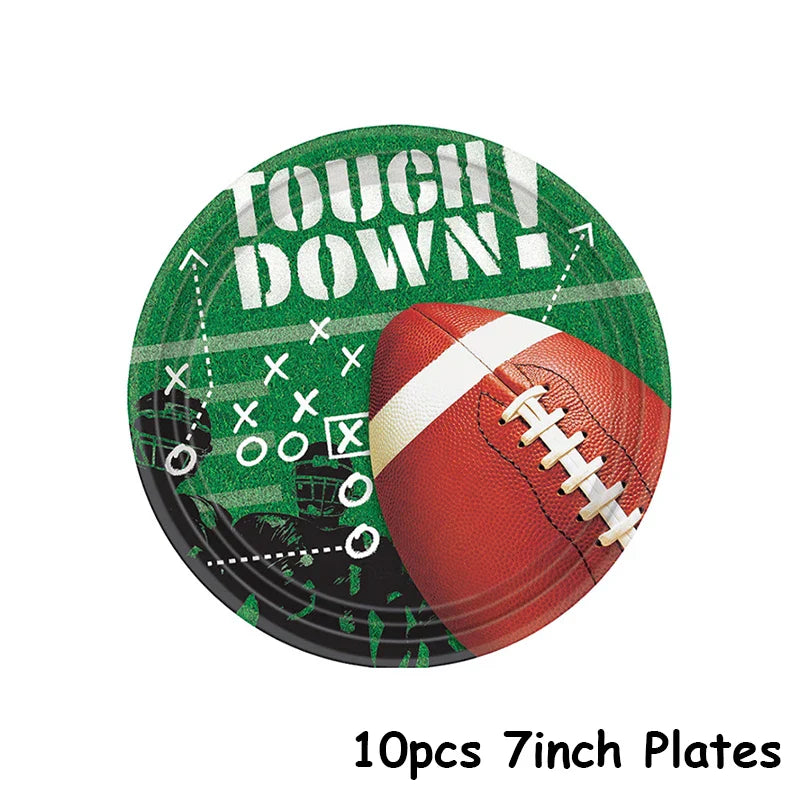 Rugby Themed American Football Disposable Tableware Supplies Sports Birthday Party Male Single Party Baby Shower Ceremony Decor
