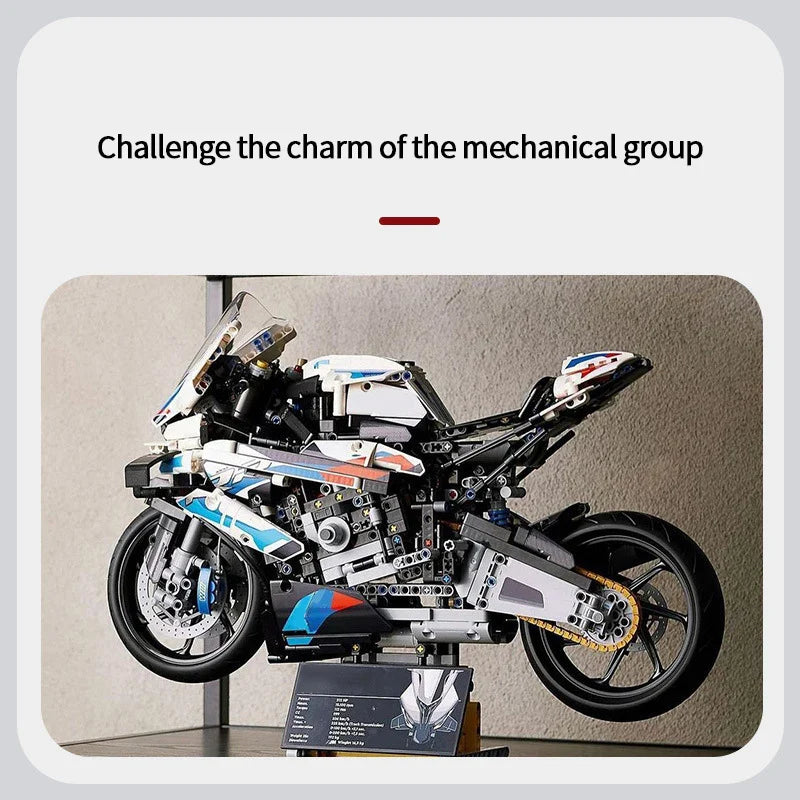 42130 Motorcycle 1000 RR Model Building Blocks Set, 1920 Pieces Bricks, MOC Toys Christmas and Easter Gift for Kids Or Adult