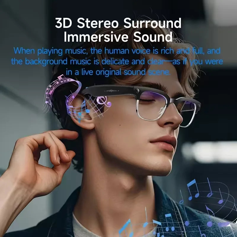 New1080P Anti-shake, Video Recording, 800W HD Smart Glasses,100+Language Translation, WIFI Transmission Call, AI Chat Glasses.