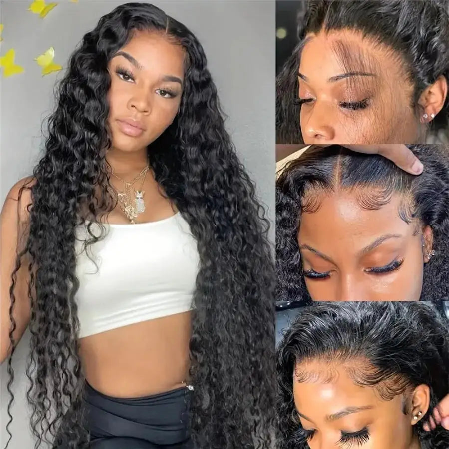 Deep Wave Frontal Wig  13x4 Hd Lace Frontal Wig Curly Lace Front Human Hair Wigs For Women Frontal Wig Human Brazilian hair