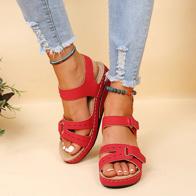 Women Sandals Soft Stitching Ladies Sandals Comfortable Flat Sandals Women Open Toe Beach Shoes Woman Footwear Sandalias Treking