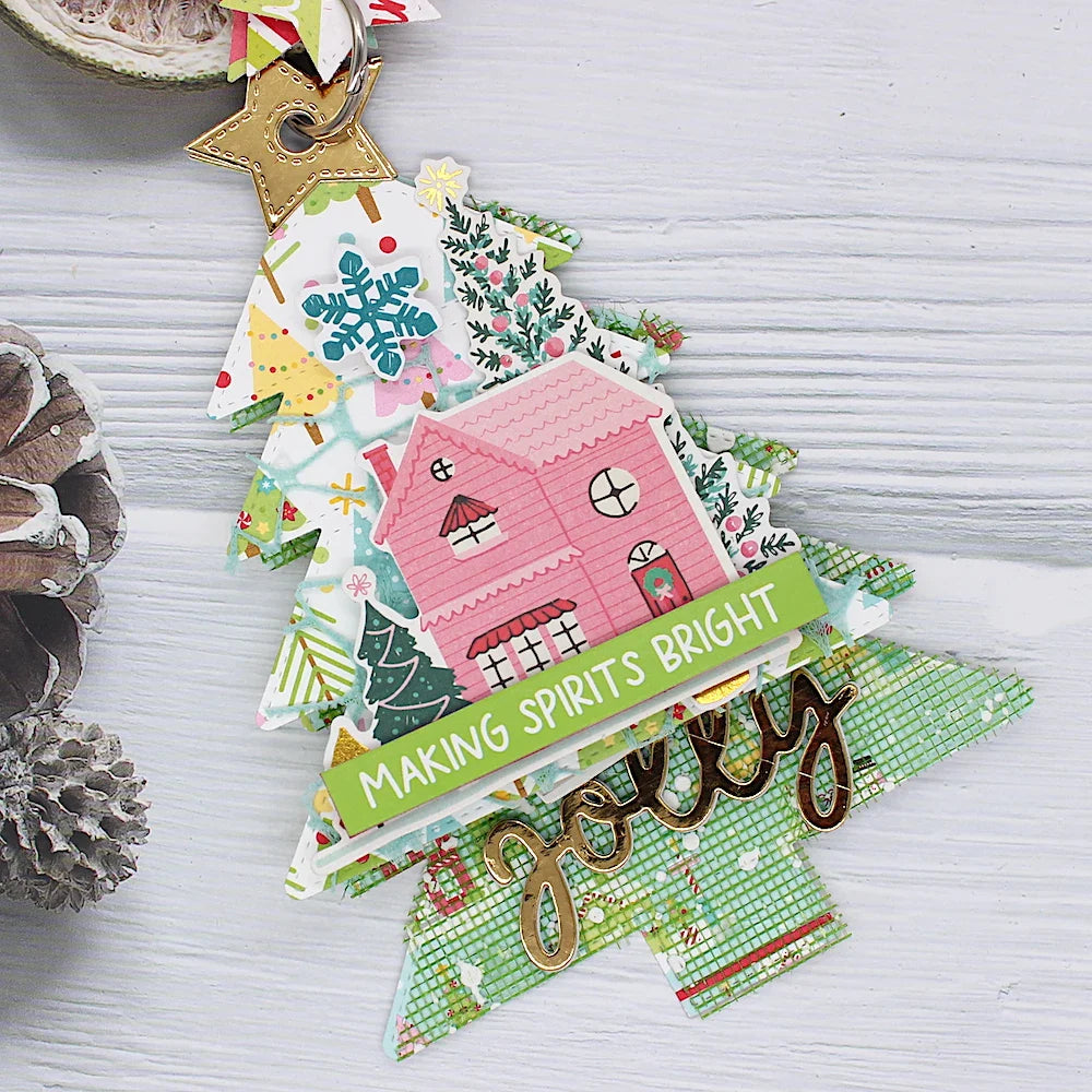KSCRAFT Christmas Tree Mini Album Metal Cutting Dies Stencils for DIY Scrapbooking Decorative Embossing DIY Paper Cards
