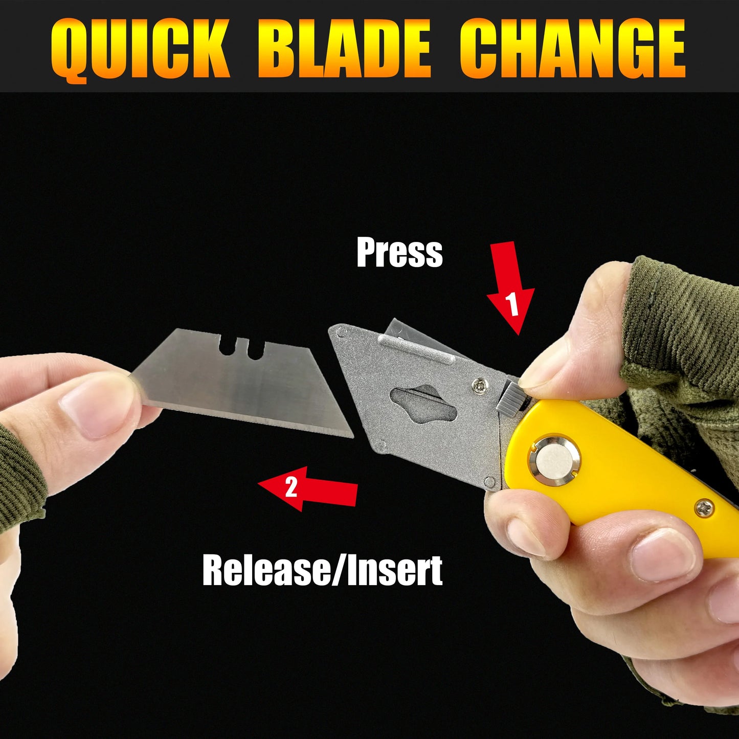 Folding Art Knife - 10 blades, box opener, office supplies, wallpaper knife, multi-functional folding knife，Utility knife