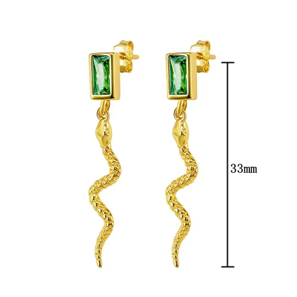 925 Sterling Silver Needle Pave Crystal Snake Type Stud Earrings for Women Simple Cute Animal Earrings Fashion Delicate Jewelry