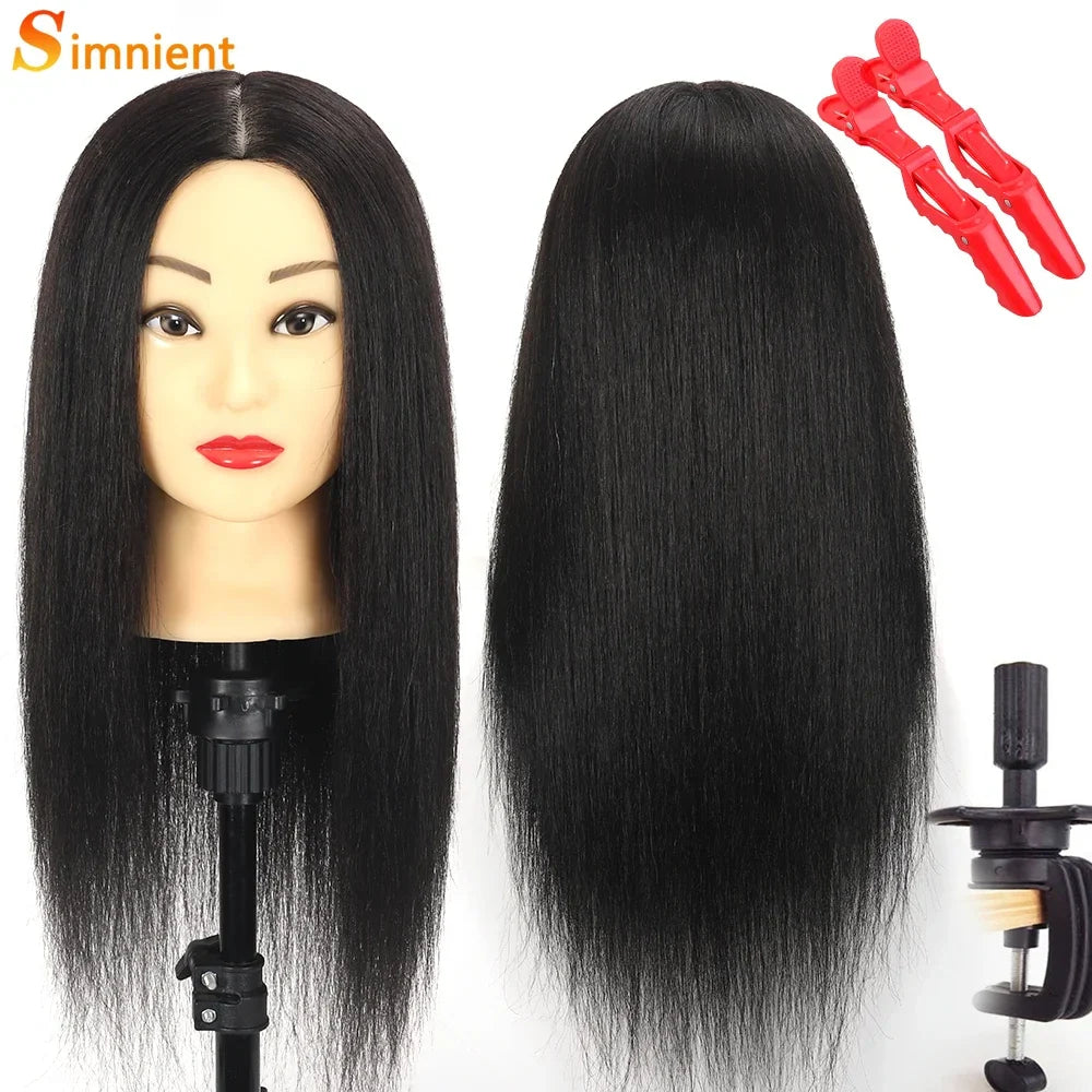 100% Real Human Hair Doll Head For Hairstyle Professional Training.