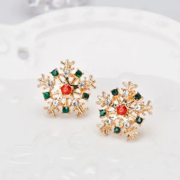 2023 New Zircon Christmas Tree Earrings for Women Shiny Rhinestone Star Pearl Stud Earring New Year Xmas Festival Ear Jewelry