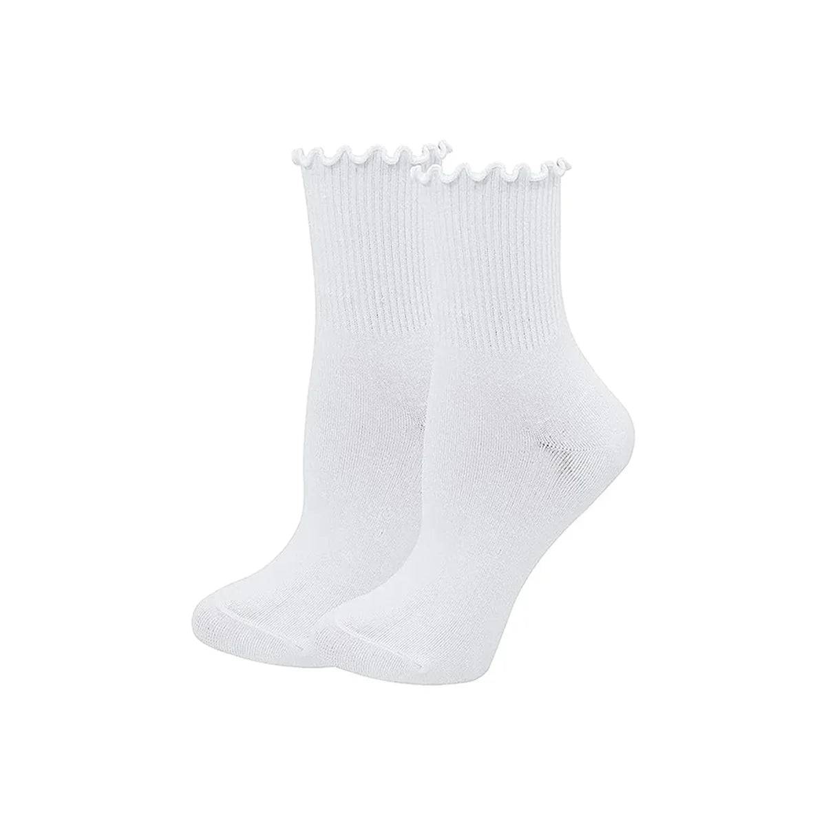 1/5 Pairs Women Ruffle Frilly Socks Black White Novelty Funny Ankle Socks Cute Solid Breathable Fashion Crew Socks