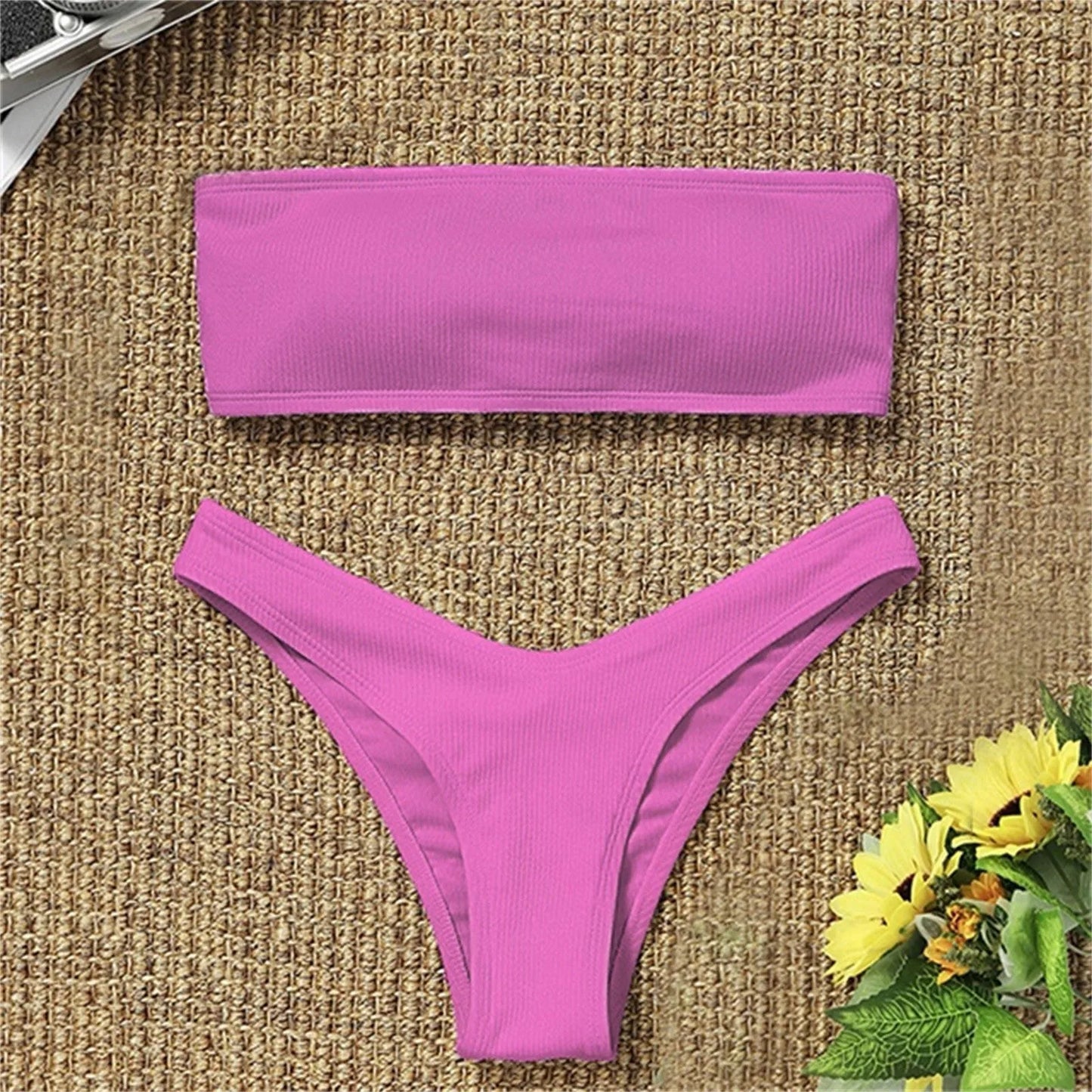 Women'S Bikini High Waisted Tummy Control Two Piece Swimsuit Plus Size Comfortable Swimwear Brazilian Bathing Suit  купальник