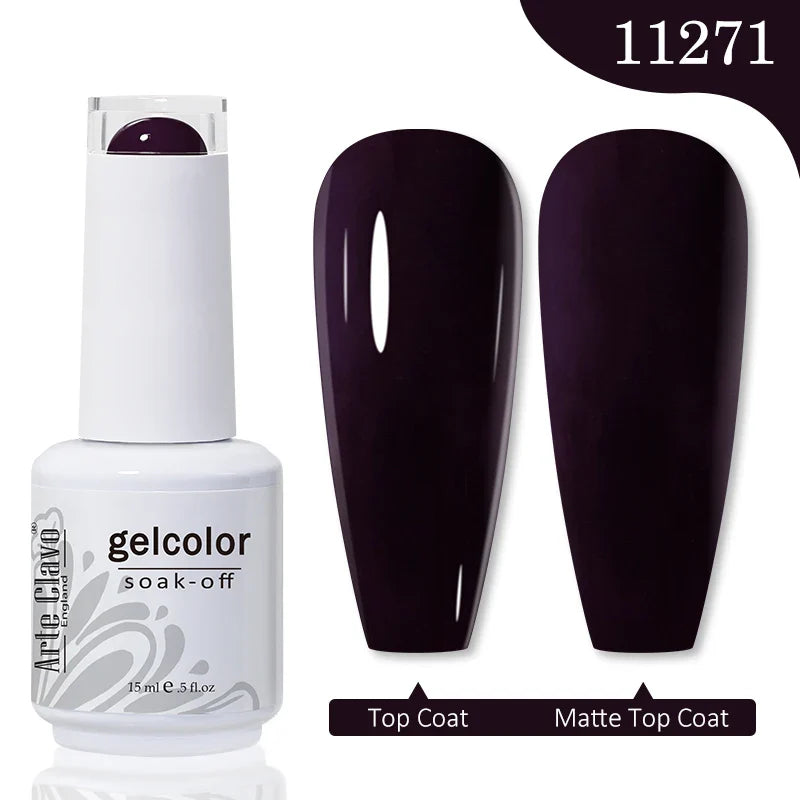 Arte Clavo Autumn Winter Series Jelly Gel Nail Polish 15ml LED Nail Gel Hybrid Varnish Matt Top Base Coat Nail Art Gellak Primer