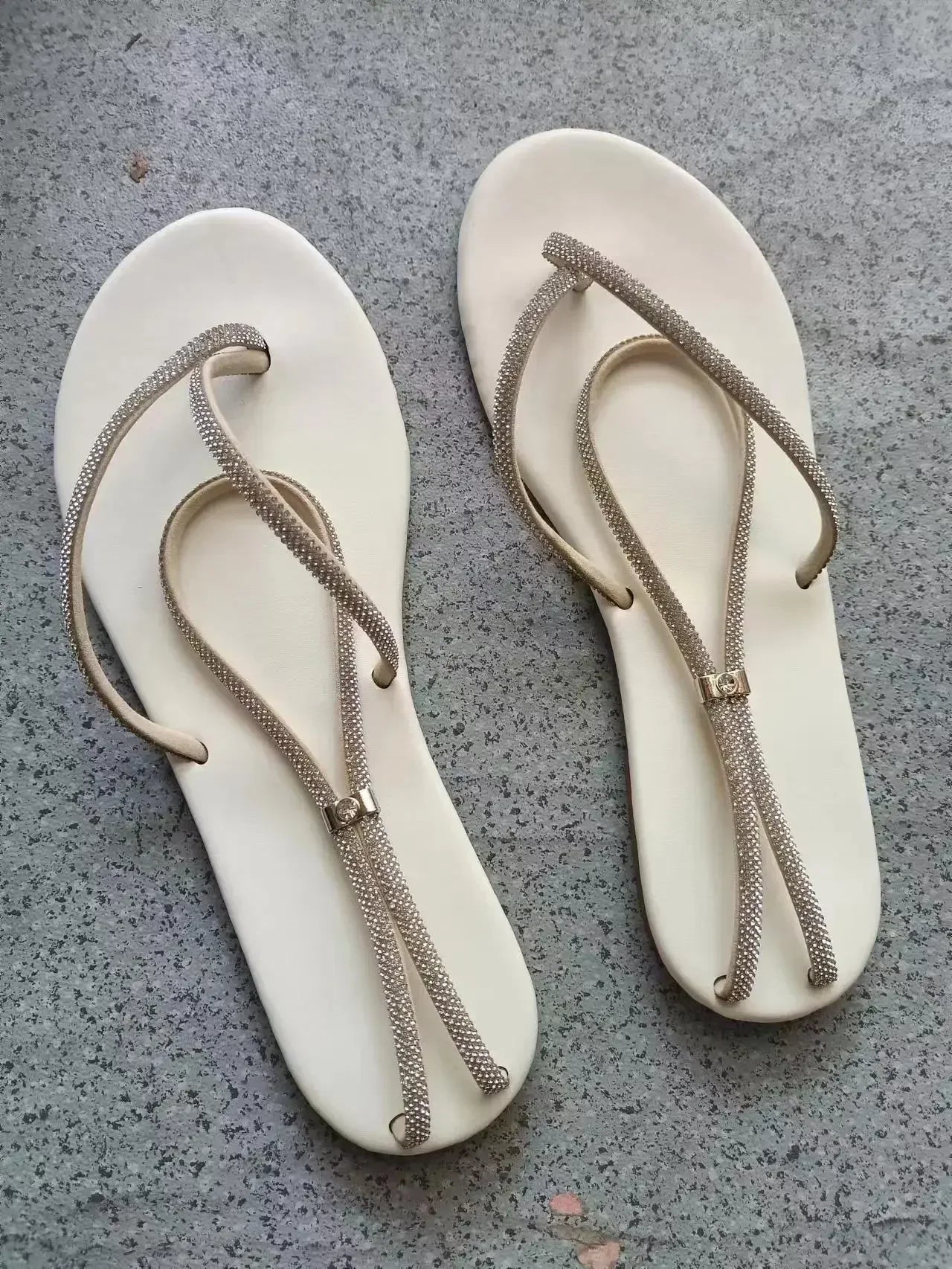 Women's Shoes 2024 Summer Ankle Strap Women's Sandals Beach Flip Flops Fashion Gold Flat Roman Women Sandals Sandalias De Mujer