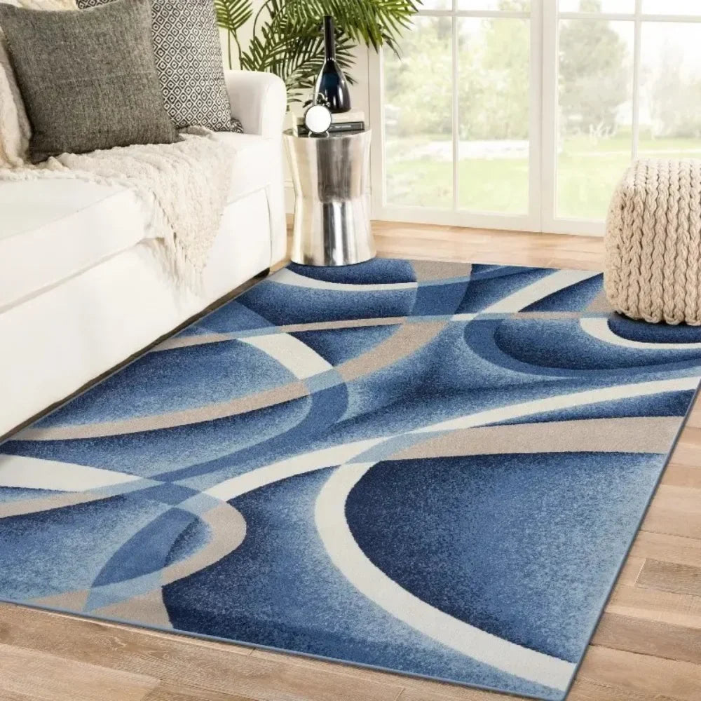 VIKAMA Modern Abstract Geometric Carpet Non-Slip and Easy to Clean Living Room Sofa Rug Office Bedroom Carpet Home Decoration