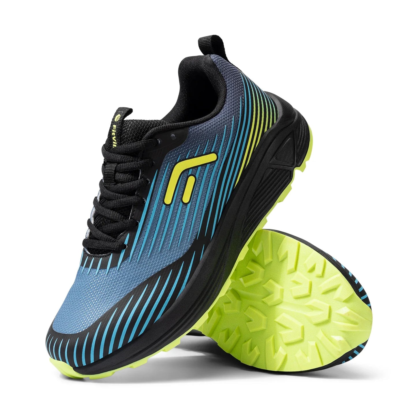 Fitville Trail Sports Shoes Breathable Wide Running Shoes For Men Sneakers Soft Cushioning Jogging Shoes for Relif Foot Pain