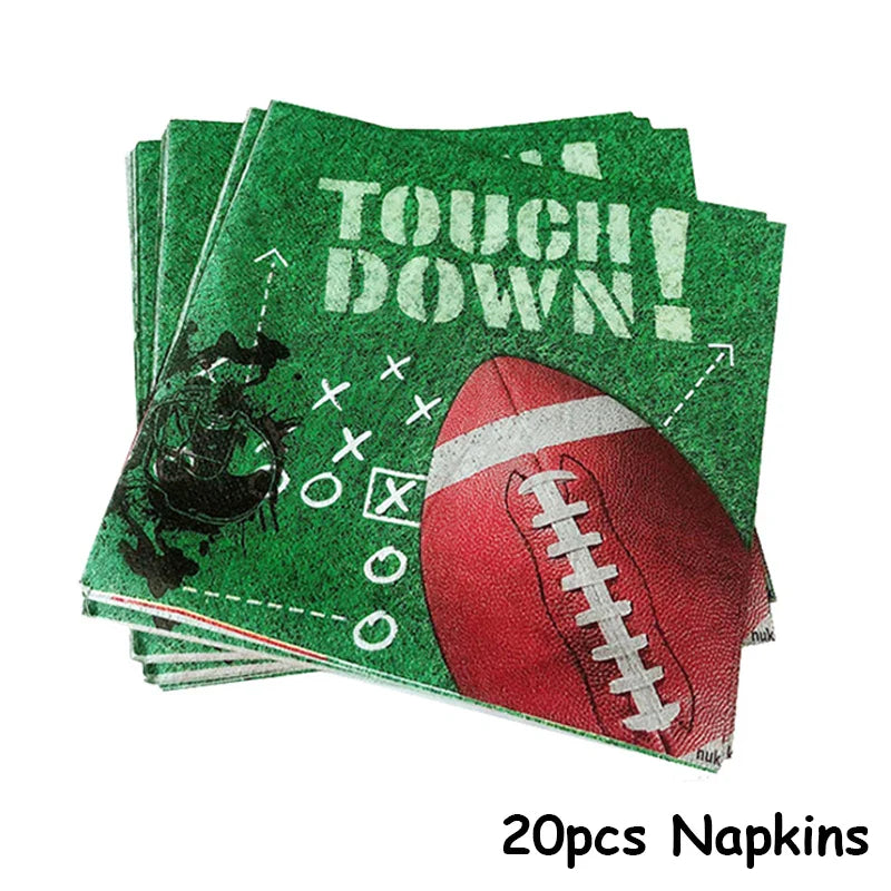 Rugby Themed American Football Disposable Tableware Supplies Sports Birthday Party Male Single Party Baby Shower Ceremony Decor