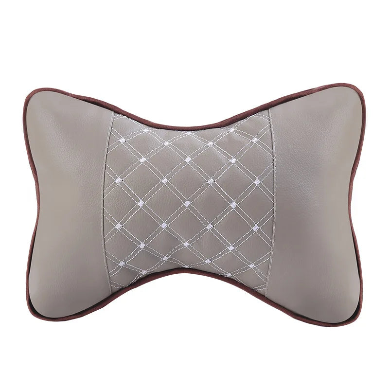 Car Neck Pillows Both Side Pu Leather 1pcs Pack Headrest For Head Pain Relief Filled Fiber Universal Car Headrest Pillow
