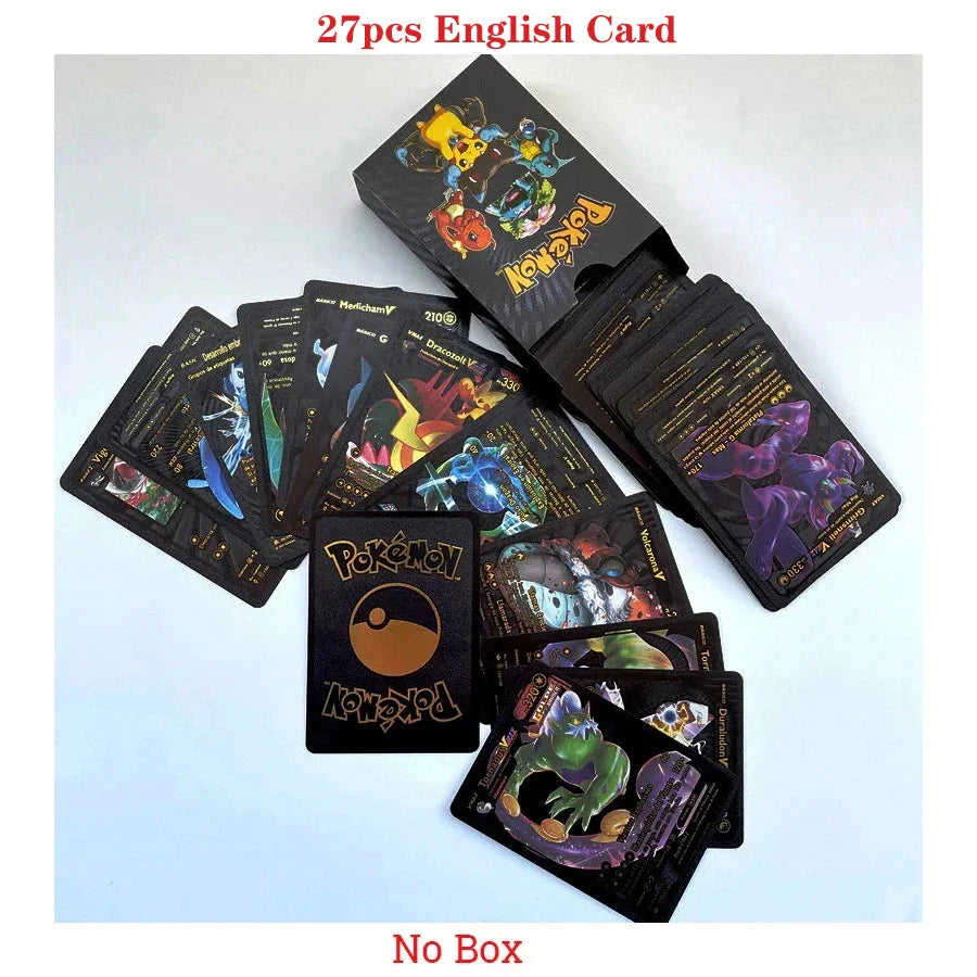 110-27Pcs Pokemon Gold Foil Card VMAX GX VSTAR Cards English French German Spanish Charizard Pikachu Arceus Silver Pokemon Cards