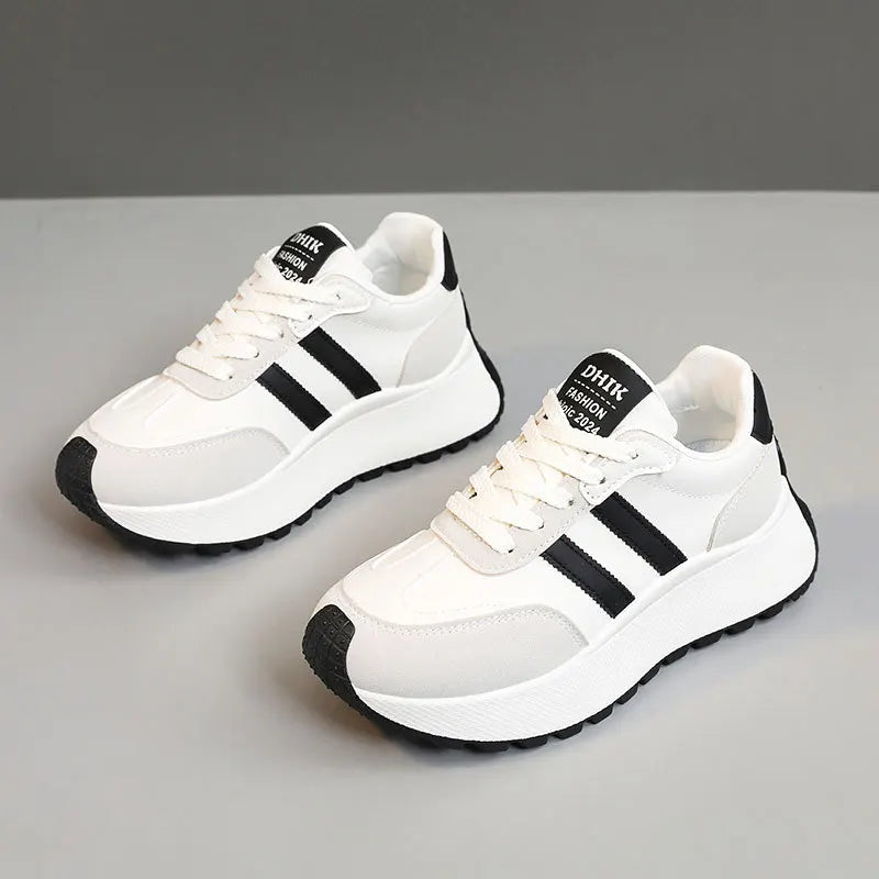 2026 Summer Thick-Soled Women Shoes Height-Increasing Women Sneakers Casual Skate Shoes Lace-Up Sports Running Shoes for Women