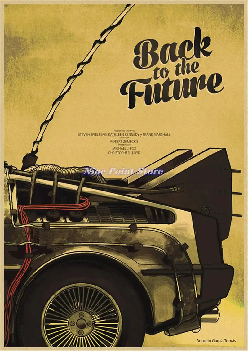 Back to The Future Retro Kraft Poster Decorative DIY Wall Canvas Sticker Home Bar Art Posters Decor