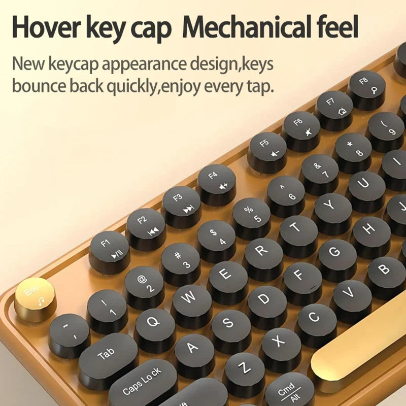 AULA AC306 Wireless Keyboard and Mouse  Combo Retro Round Key Cap Full-size 104-key Laptop for Office Entertainment