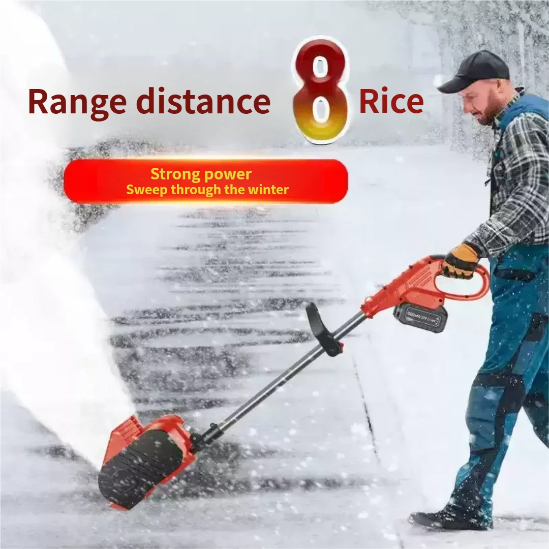 Lithium battery-powered electric push snowblower, home snow removal, foldable snow shovel