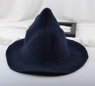 Wizard Hat Winter warm woolen Bucket Hat For Women 2023 Pointed Basin hat  Halloween Wool Wizard Knitte panama Fisherman Hat