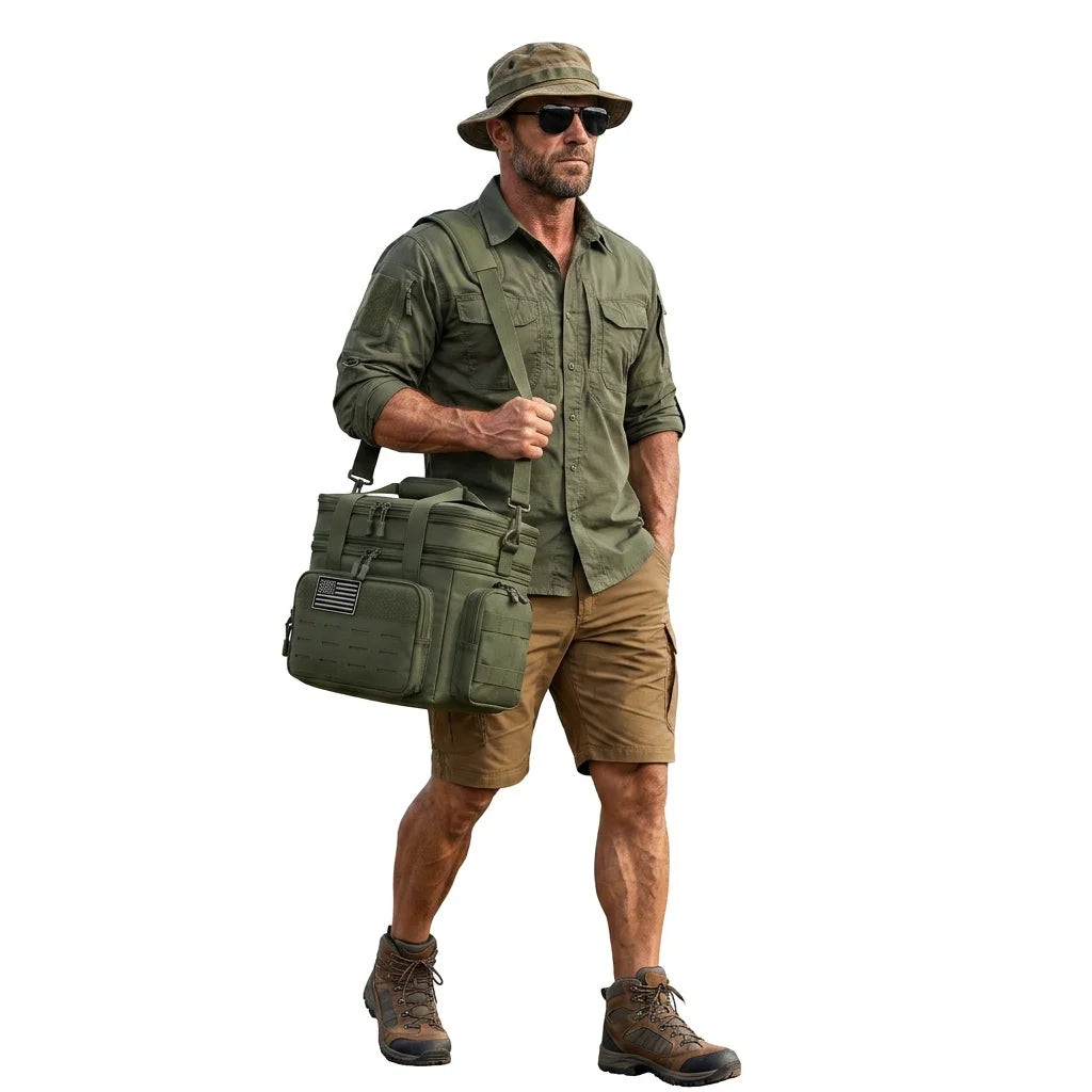 18L Insulated Picnic Cooler Bag Tactical Expandable Leakproof Thermal