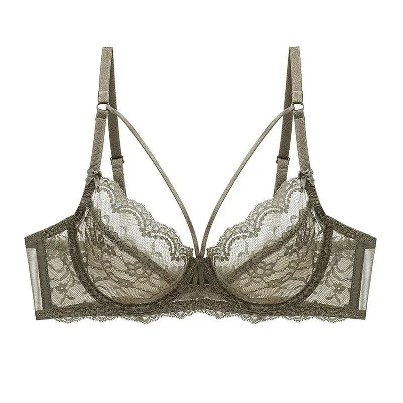 Logirlve Wholesale 3PCS Sexy Underwear Woman Lace Bras Hollow out Ultrathin Bra Women's lingerie Big Size Bra