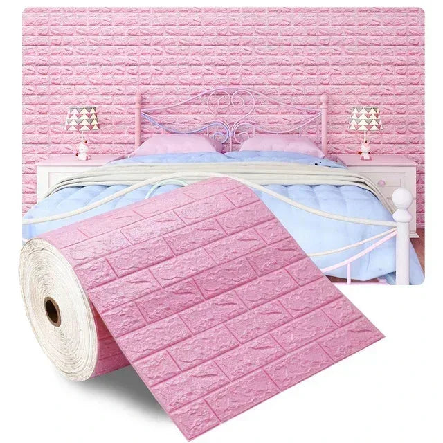 3D Self-Adhesive Wallpaper, 70cm*1/5/10m , Waterproof Brick Wall,  Living Room, Bedroom, Children's Room Home Decor