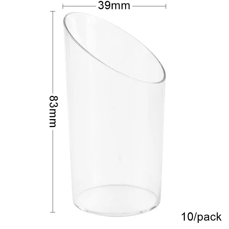 10 Pieces x Home Party Wedding Disposable Plastic Tableware Supplies, 75*62mm/100ml Mini Twisted Dessert Cup
