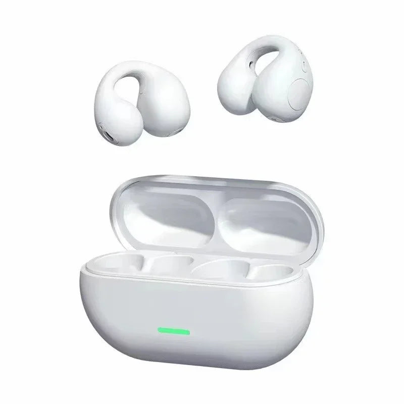 T75 Sport Bone-Conduction Bluetooth 5.3 Earphones HiFi Sound Wireless Headphones Earclip Waterproof Open Ear Headset Earring